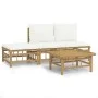 Gartenmöbel-Set 4-teilig aus Bambus und cremeweißen Kissen von vidaXL, Gartensets - Ref: Foro24-3155203, Preis: 311,12 €, Rab...