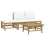 Gartenmöbel-Set 4-teilig aus Bambus und cremeweißen Kissen von vidaXL, Gartensets - Ref: Foro24-3155203, Preis: 311,12 €, Rab...