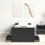 Estructura de cama con cabecero piecero negro 90x200 cm