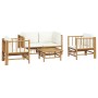 5-piece bamboo garden furniture set with cream white cushions by vidaXL, Garden sets - Ref: Foro24-3155185, Price: 616,54 €, ...
