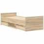 Estructura de cama con cabecero piecero roble Sonoma 90x200 cm
