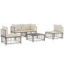 Gartenmöbel-Set 5-teilig und Kissen aus PE-Rattan Anthrazit von vidaXL, Outdoor-Sofas - Ref: Foro24-3186714, Preis: 400,87 €,...