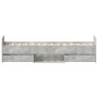 Estructura de cama con cabecero piecero gris hormigón 90x200cm