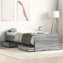 Estructura de cama con cabecero piecero gris Sonoma 90x200 cm