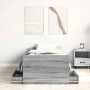 Estructura de cama con cabecero piecero gris Sonoma 90x200 cm
