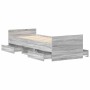 Estructura de cama con cabecero piecero gris Sonoma 90x200 cm
