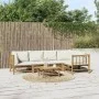 Gartenmöbel-Set 6-teilig aus Bambus und cremeweißen Kissen von vidaXL, Gartensets - Ref: Foro24-3155201, Preis: 678,46 €, Rab...