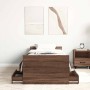 Estructura de cama con cabecero piecero roble marrón 90x200 cm