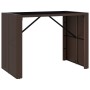 High bar table with brown PE rattan glass surface 145x80x110 cm by vidaXL, Garden tables - Ref: Foro24-362596, Price: 162,21 ...