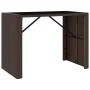 High bar table with brown PE rattan glass surface 145x80x110 cm by vidaXL, Garden tables - Ref: Foro24-362596, Price: 160,66 ...