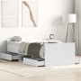 Estructura de cama con cabecero piecero blanca 90x190 cm