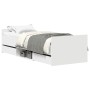 Estructura de cama con cabecero piecero blanca 90x190 cm