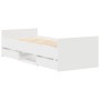 Estructura de cama con cabecero piecero blanca 90x190 cm