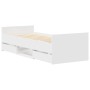 Estructura de cama con cabecero piecero blanca 90x190 cm
