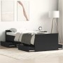 Estructura de cama con cabecero piecero negro 90x190 cm