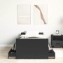 Estructura de cama con cabecero piecero negro 90x190 cm