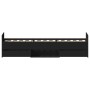 Estructura de cama con cabecero piecero negro 90x190 cm
