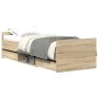 Estructura de cama con cabecero piecero roble Sonoma 90x190 cm