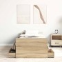 Estructura de cama con cabecero piecero roble Sonoma 90x190 cm