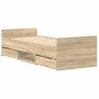 Estructura de cama con cabecero piecero roble Sonoma 90x190 cm
