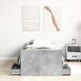 Estructura de cama con cabecero piecero gris hormigón 90x190cm