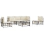 Gartenmöbel-Set 6-teilig und anthrazitfarbene PE-Rattan-Kissen von vidaXL, Outdoor-Sofas - Ref: Foro24-3186718, Preis: 479,55...