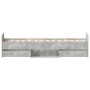 Estructura de cama con cabecero piecero gris hormigón 90x190cm
