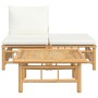 Garden furniture set 3 pieces bamboo and cream white cushions by vidaXL, Modular outdoor sofas - Ref: Foro24-362297, Price: 2...