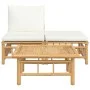 Garden furniture set 3 pieces bamboo and cream white cushions by vidaXL, Modular outdoor sofas - Ref: Foro24-362297, Price: 2...