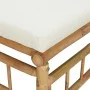 Garden furniture set 3 pieces bamboo and cream white cushions by vidaXL, Modular outdoor sofas - Ref: Foro24-362297, Price: 2...