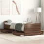 Estructura de cama con cabecero piecero roble marrón 90x190 cm