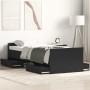Estructura de cama con cabecero piecero negro 75x190 cm