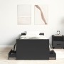 Estructura de cama con cabecero piecero negro 75x190 cm