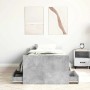 Estructura de cama con cabecero piecero gris hormigón 75x190 cm