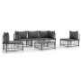 Gartenmöbel-Set 6-teilig und anthrazitfarbene PE-Rattan-Kissen von vidaXL, Outdoor-Sofas - Ref: Foro24-3186719, Preis: 481,25...