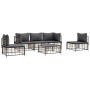 Gartenmöbel-Set 6-teilig und anthrazitfarbene PE-Rattan-Kissen von vidaXL, Outdoor-Sofas - Ref: Foro24-3186719, Preis: 481,25...
