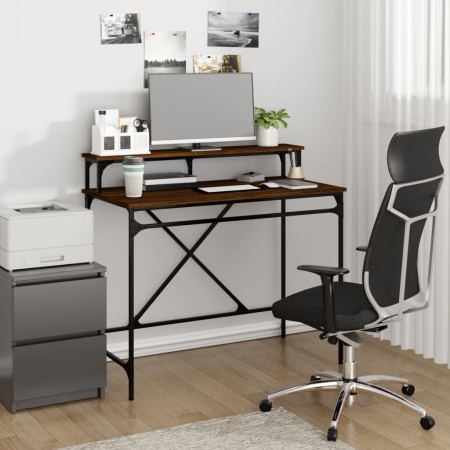 Iron and oak brown plywood desk 100x50x90 cm by vidaXL, Desks - Ref: Foro24-826703, Price: 64,78 €, Discount: %