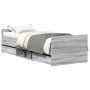 Estructura de cama con cabecero piecero gris Sonoma 75x190 cm
