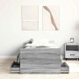 Estructura de cama con cabecero piecero gris Sonoma 75x190 cm