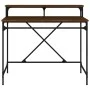 Schreibtisch aus braunem Sperrholz aus Eisen und Eiche, 100 x 50 x 90 cm von vidaXL, Schreibtische - Ref: Foro24-826703, Prei...
