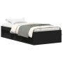 Estructura de cama negra 90x200 cm