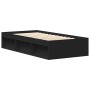 Estructura de cama negra 90x200 cm