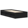 Estructura de cama negra 90x200 cm