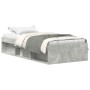 Estructura de cama gris hormigón 90x200 cm