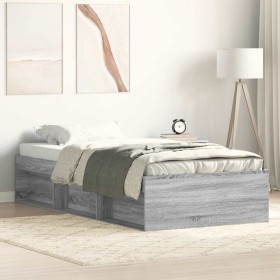 Estructura de cama gris Sonoma 90x200 cm