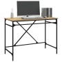 Schreibtisch aus Sonoma-Eichensperrholz und Eisen, 100 x 50 x 75 cm von vidaXL, Schreibtische - Ref: Foro24-826720, Preis: 95...