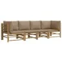 4-piece bamboo garden furniture set with taupe gray cushions by vidaXL, Garden sets - Ref: Foro24-3155120, Price: 556,93 €, D...