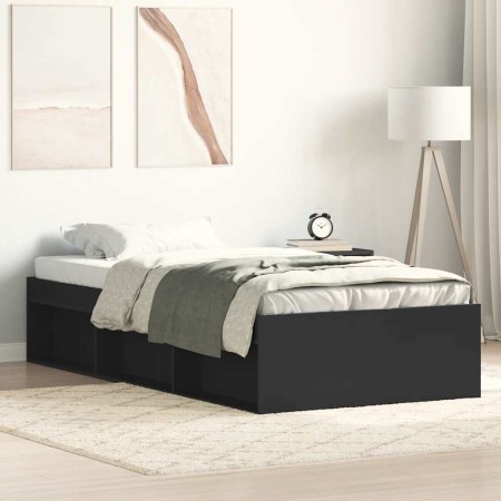 Estructura de cama negra 100x200 cm