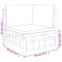 2-teiliges Gartenmöbel-Set aus Bambus mit dunkelgrauen Kissen von vidaXL, Modulare Sofas für den Außenbereich - Ref: Foro24-3...