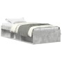 Estructura de cama gris hormigón 100x200 cm